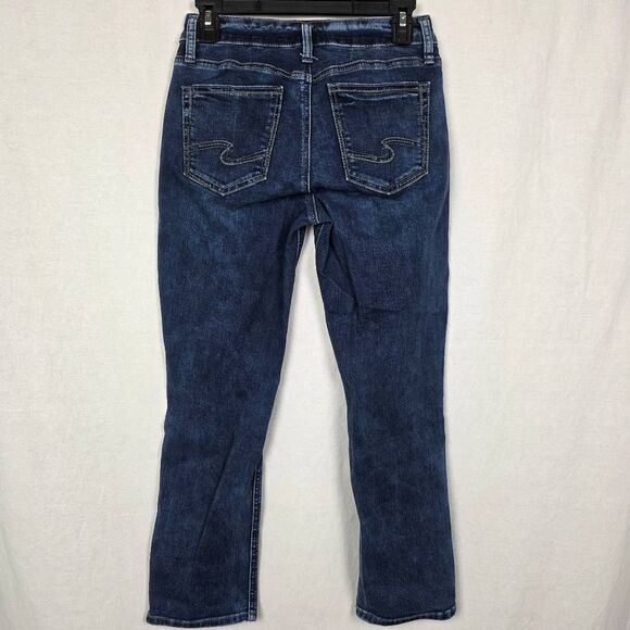 Silver Jeans Suki Capri W27/L23.5 Dark Wash Stretch - Picture 4 of 9